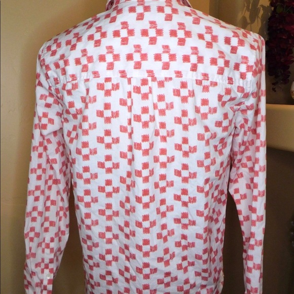 Madewell Red Print Long Sleeve Top Size Small - Picture 3 of 6